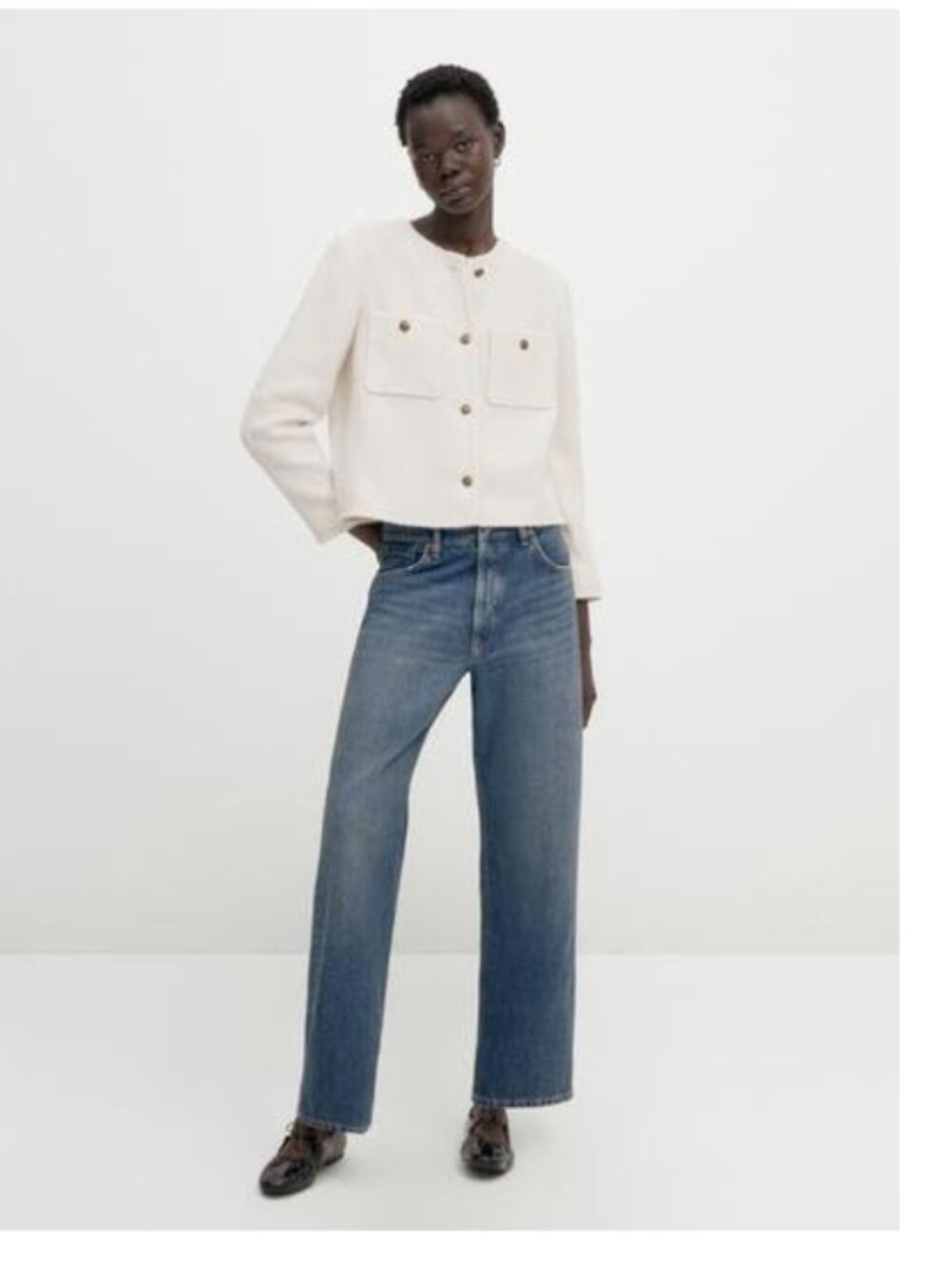 NWOT'S Massimo Dutti Cropped Jacket With Golden Buttons SIZE SMALL